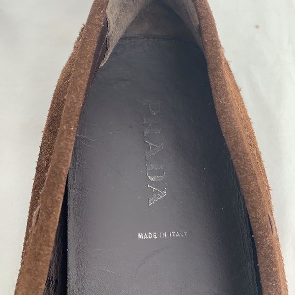 Prada Brown Suede Driving Loafers with Buckled Vamp Sz 40 or US Sz 9 - Picture 4 of 12